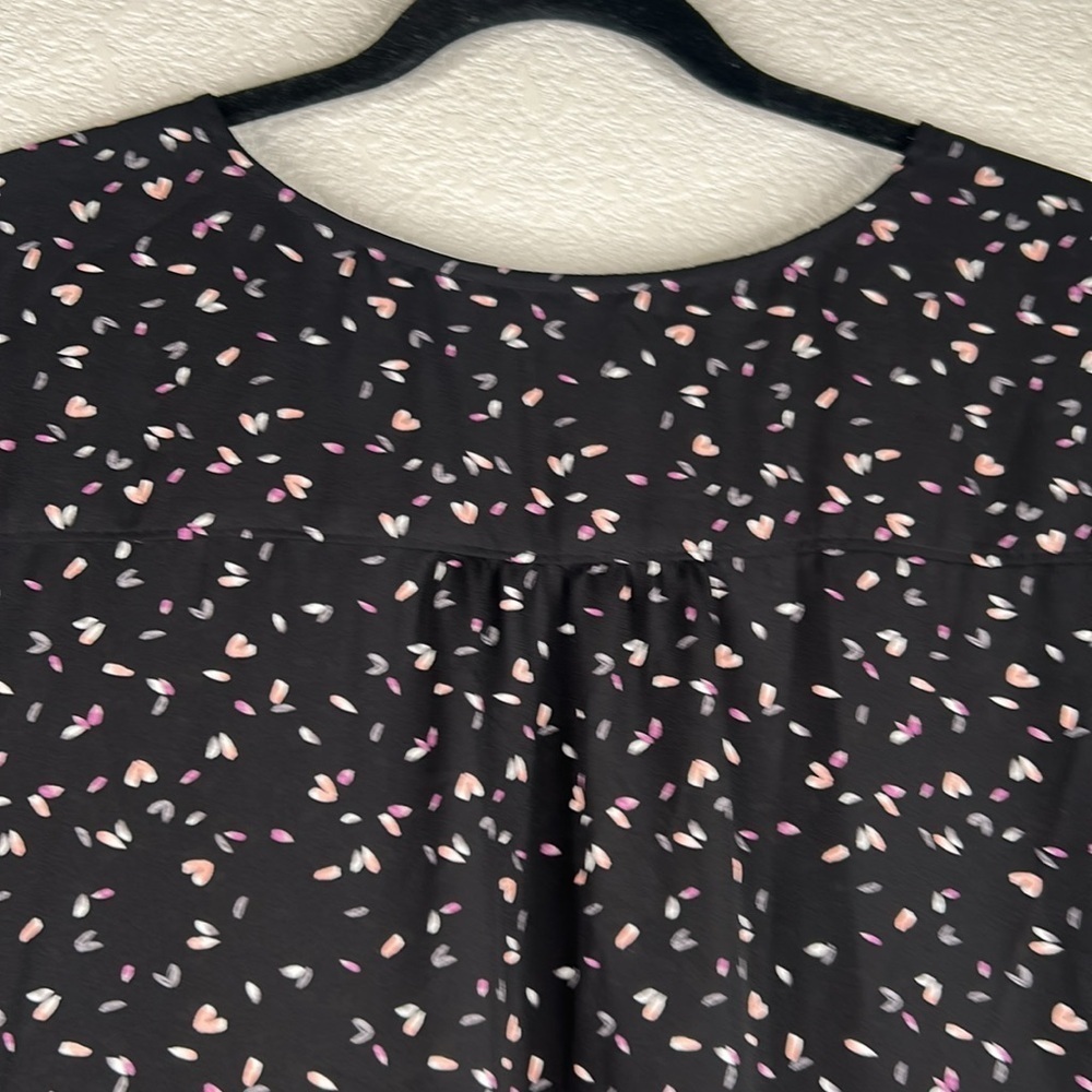 Croft & Barrow Black Floral Short Sleeve Flowy Career Casual Top Size XXL - Picture 5 of 7